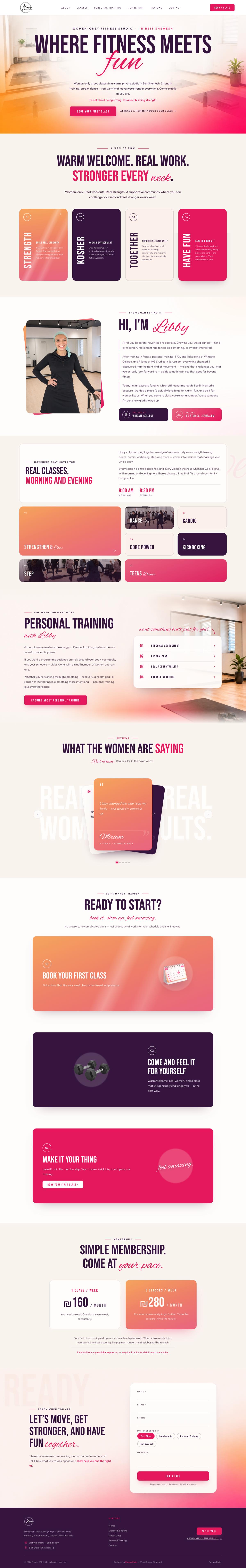 Fitness with Libby website \u2014 full page