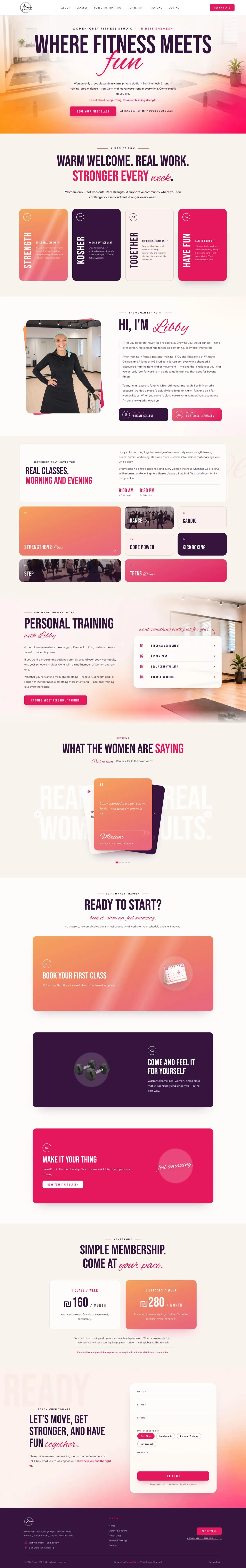 Fitness with Libby website \u2014 full page